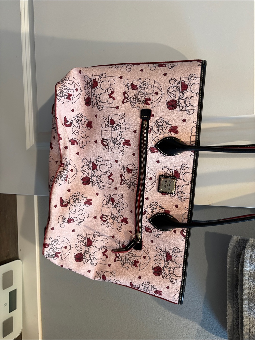 Dooney & Bourke Pink Disney Character Tote with Black Trim